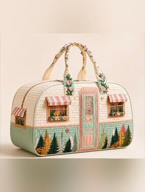 Vintage Camper Quilted Travel Duffle Bag- NWT